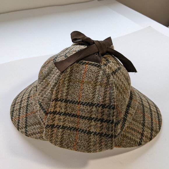 Glen Appin Scotland Deerstalker Wool Hat Tweed Two Billed Sherlock Holmes 21 in. - Picture 4 of 10